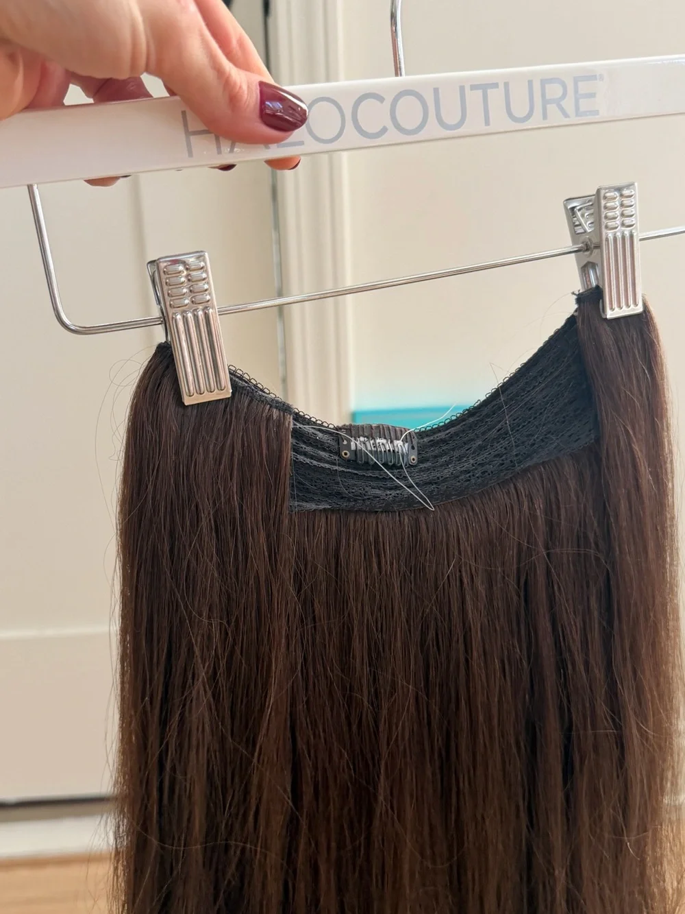 HALOCOUTURE Original Halo 20 Inch Remy Human Hair Extensions #2 Dark Brown